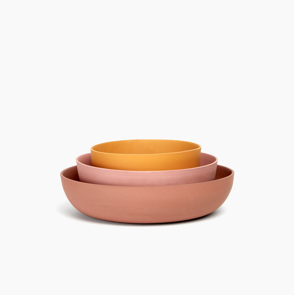 Commune Nesting Bowl Set (Brown/Pink/Orange)